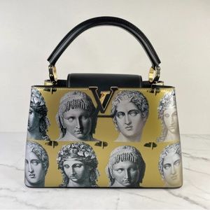LOUIS VUITTON X FORNASETTI GOLD/BLACK FADED PORTRAIT CAPUCINES MM